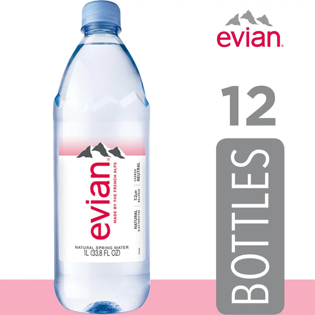 A1. Evian Natural Spring liquid 1 L, 12 pk