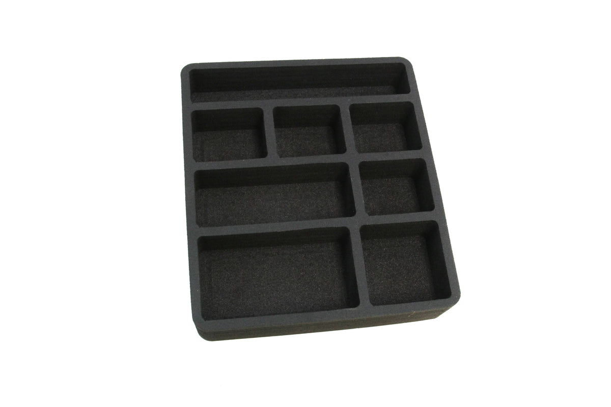 Polar Whale 4 Piece Desk Drawer Organizers Tray Non-Slip Waterproof Insert for Office Home Shop Garage  12 X 10.5 X 2 Inches Black 8 Compartments Extra Deep Set of 4