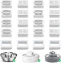 NautyPaws Cat Fountain Replacement Filters, 16 Carbon Filters with 4 Foam Filters, appropriate with Ceramic Cupcake and Wave Cat Fountain and 67oz/2L Stainless Steel Cat liquid Fountain(20PACK)