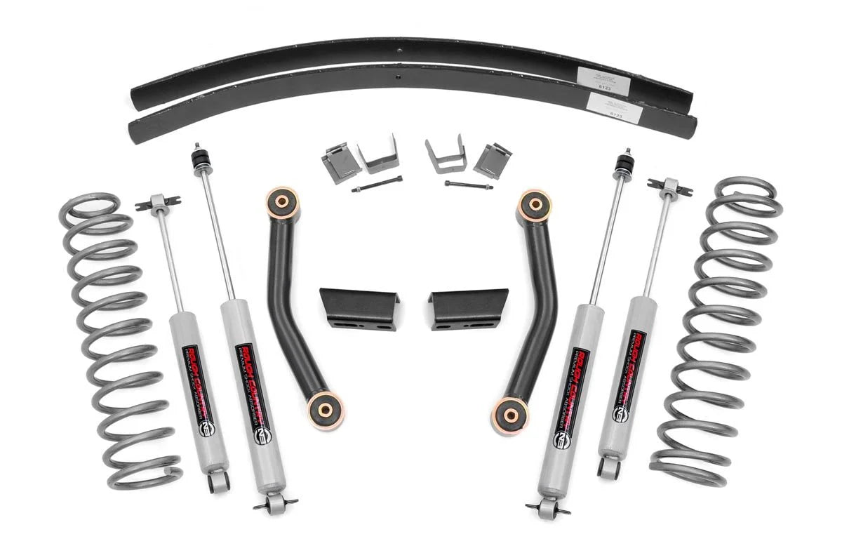 Rough Country 3" Lift Kit (fits) 1984-2001 Jeep Cherokee XJ | N3 Shocks | Add Leaf Series II Suspension | 670XN2