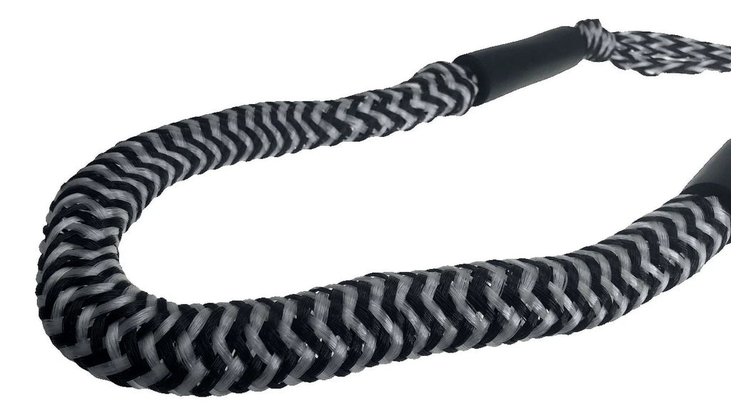 Pactrade Marine vessel Pontoon Kayak PWC Jet Ski rubber strap Dock Line Mooring Rope 4'-5.5' with SS316 Snap Hook Salt and Fresh moisture Use 2 Pack (Black & White)