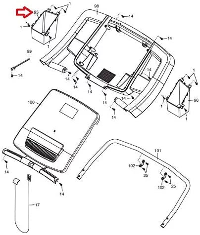 Left Cup Holder 315961 Works W NordicTrack Proform Treadmill. Icon Health & Fitness, Inc