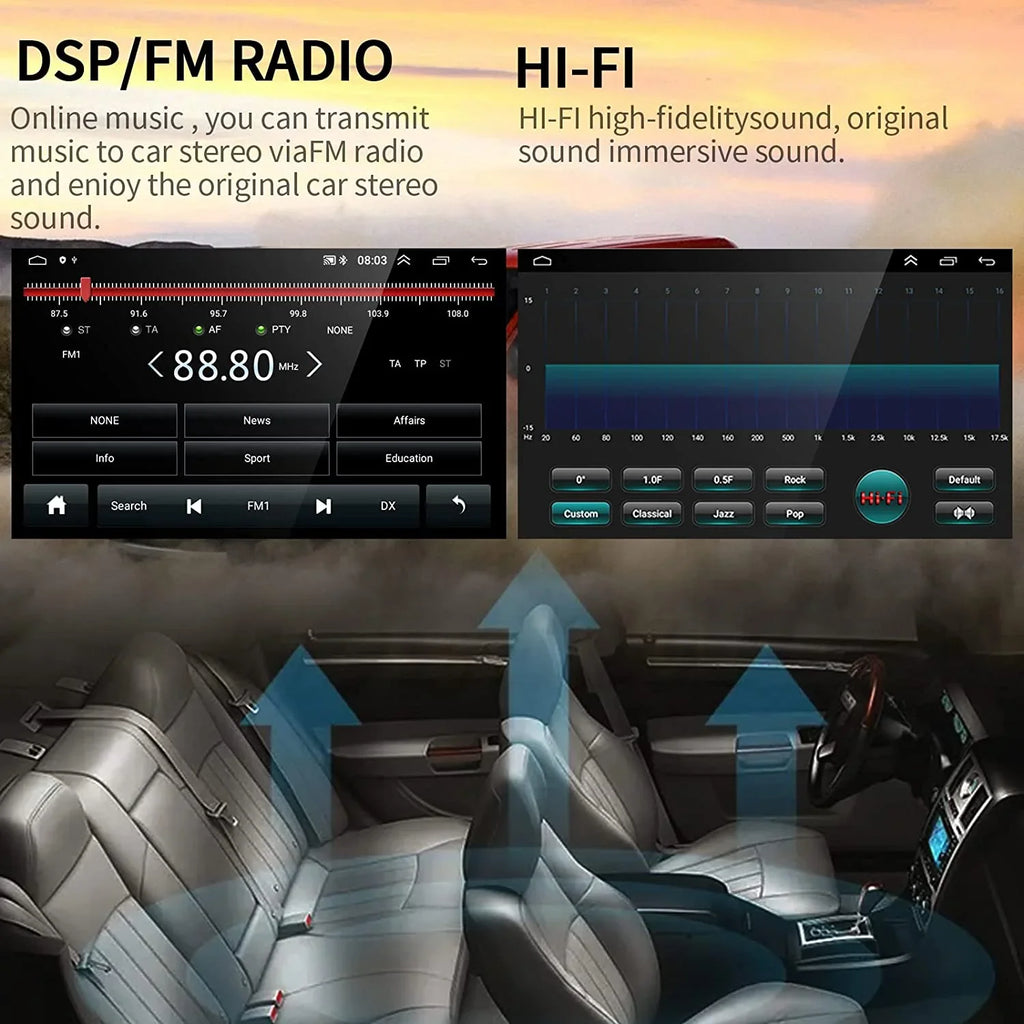 1G+32G Double Din Android 13 Car Stereo with Wireless Carplay Android Auto, 10.1 Inch Touch Screen Car Radio with HiFi/BT/GPS Navigation Support Fastboot Backup Camera WiFi Connection