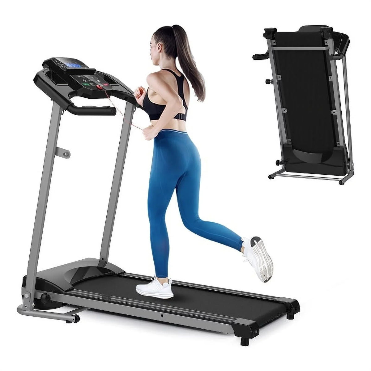 CRO Decor Folding Treadmill for Small Apartment Electric Motorized Space Save