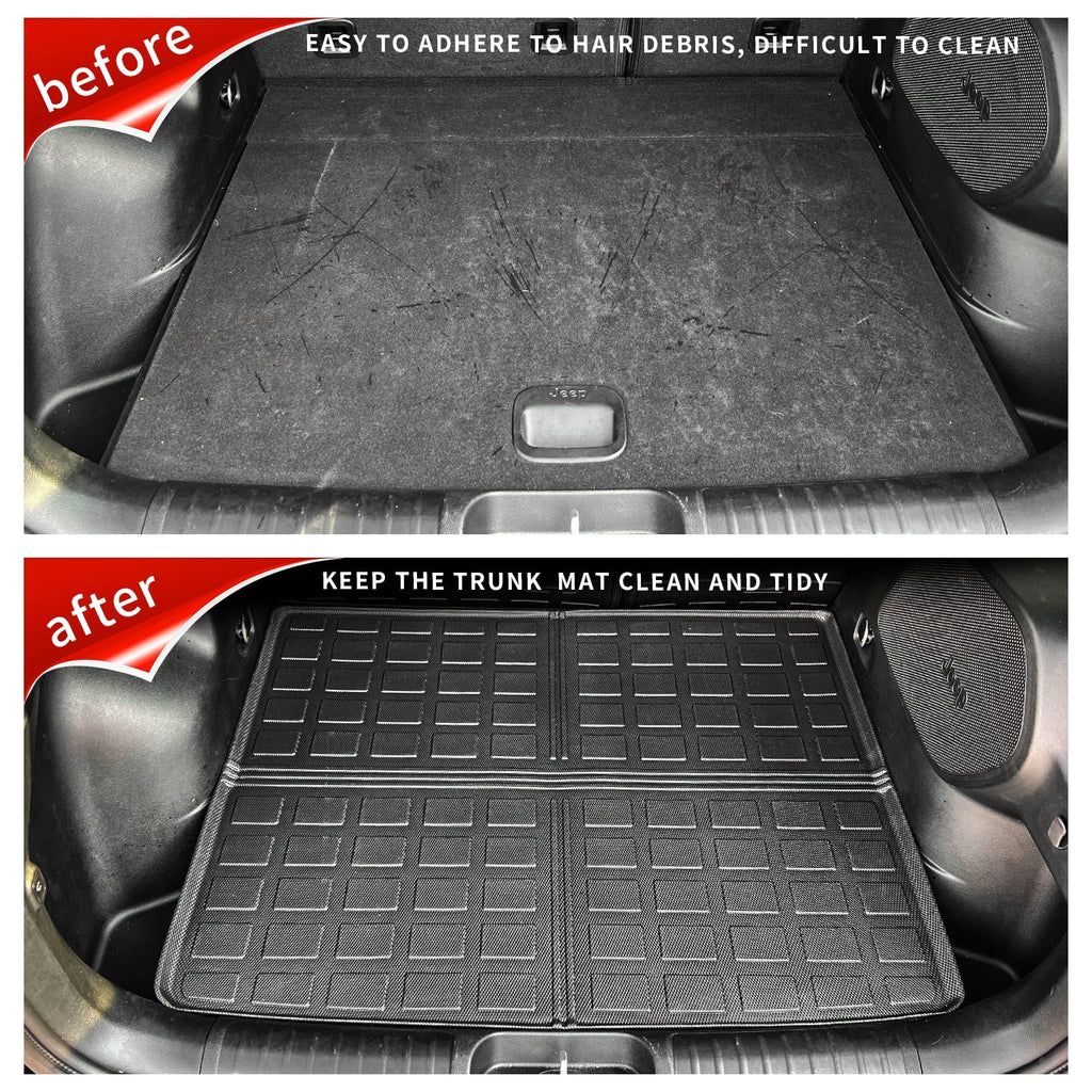 Cargo Mat suitable with 2019-2023 Jeep Cherokee Trunk Mat Cargo Liner TPE All elements Trunk Liner 2022 Cherokee Accessories (Trunk Mat)