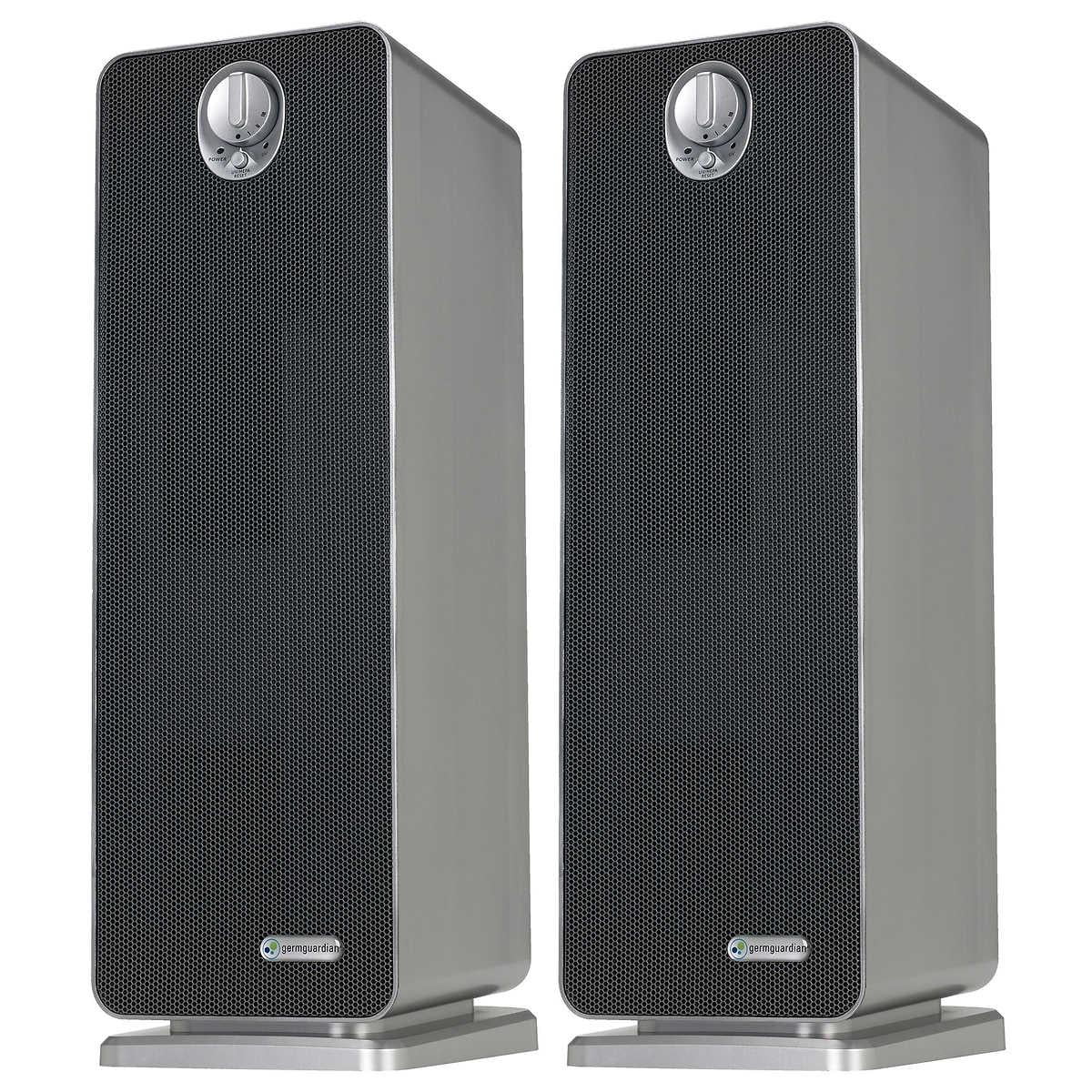 GermGuardian 22 True HEPA Air Purifier, with UV Sanitizer and Odor Reduction, 2-pack