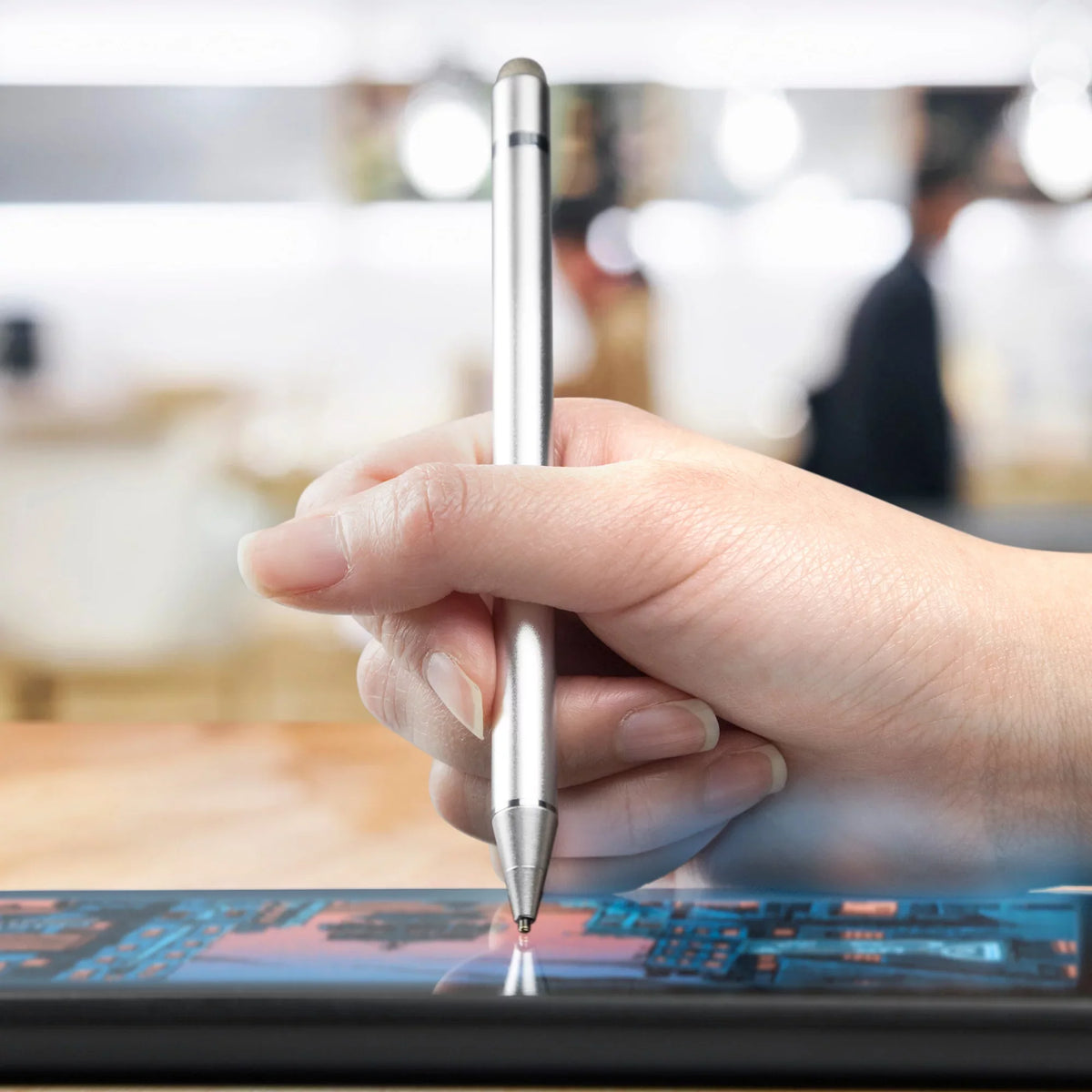 C330 Convertible 2-in-1 Chromebook (11.6") Stylus Pen, BoxWave [AccuPoint Active Stylus] Electronic Stylus with Ultra Fine Tip - Metallic Silver