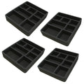 Polar Whale 4 Piece Desk Drawer Organizers Tray Non-Slip Waterproof Insert for Office Home Shop Garage  12 X 10.5 X 2 Inches Black 8 Compartments Extra Deep Set of 4