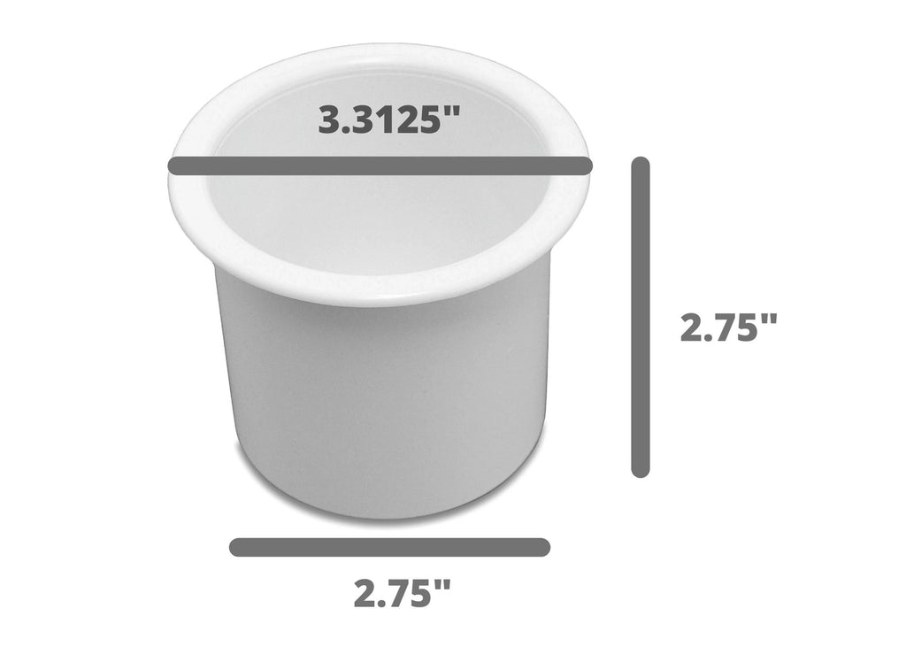 12 Cup Holder Plastic Pocket Recessed Drop In Insert Universal for craft RV Car Truck Sofa Game Table Marine Pontoon Motorhome Camper White