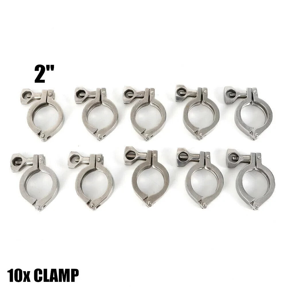 10PCS Stainless Steel Quick-loading Clamp for Machine Tools，Ships, Sewage Treatment aqua Oil Gas for Soft or Hard Pipe Links