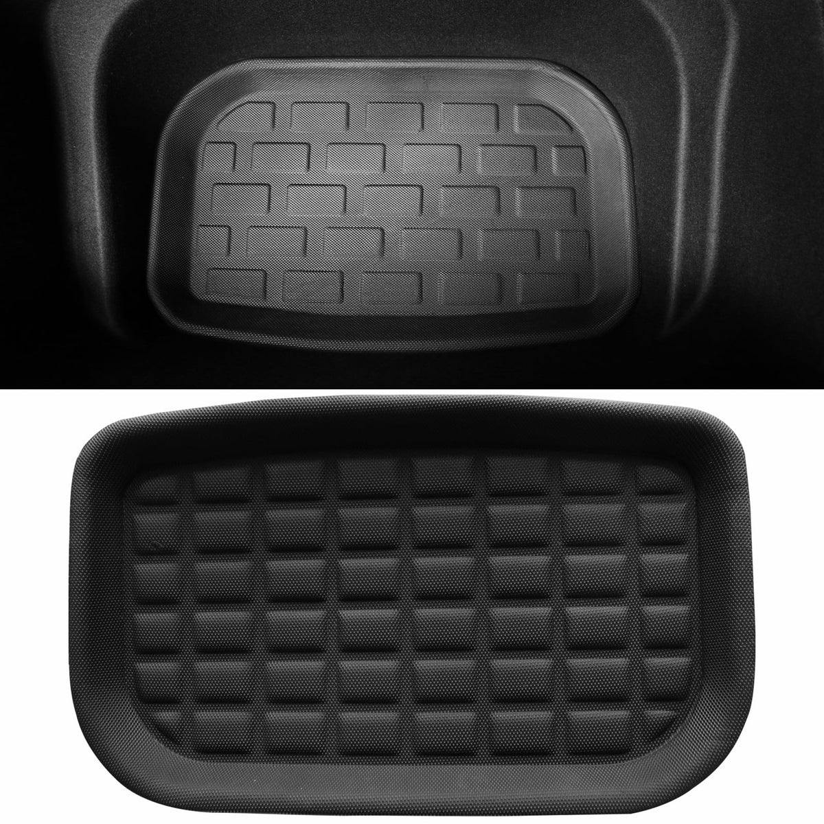 Ikon Motorsports Trunk Mats Cargo Liner appropriate with 2020-2023 Tesla Model Y, Black TPE 3D Molded Waterproof Anti-Slip Frunk Trunk Under Cargo Storage Liner Mat Interior Accessories 3PCS
