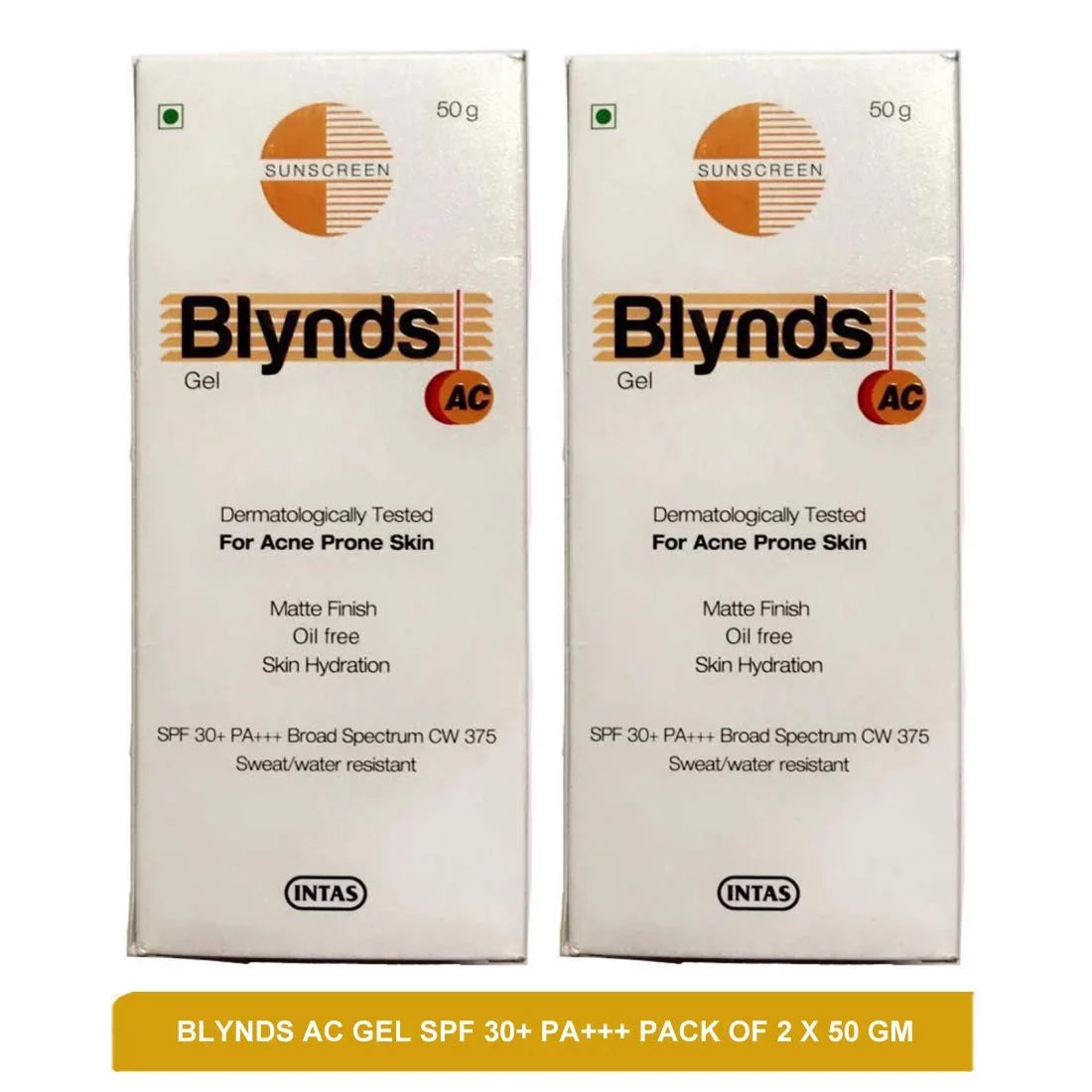 Blynds Ac Gel - liquid protected & Sweat immune Sunscreen(Pack Of 2)50G