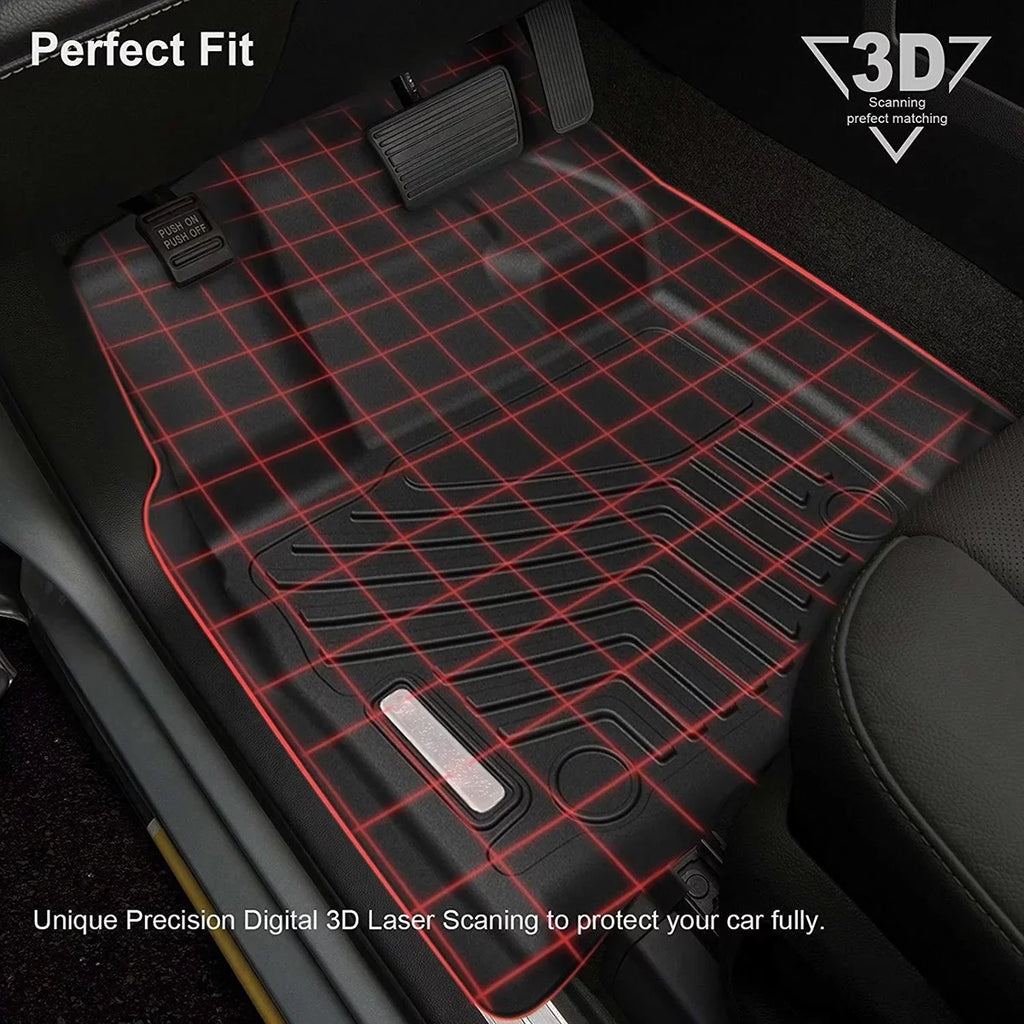 Ledkingdomus All-atmospheric conditions TPE Rubber Front and Rear 3-Piece for 2015-2023 2024  F150 Super Crew Cab Floor Mats Set