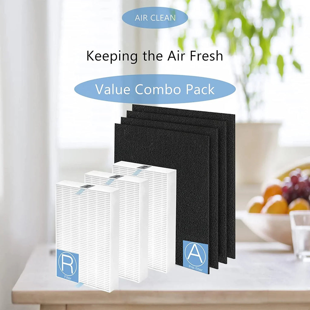 Air Purifier HEPA 13 Filter R, HRF-R3 matching with Honeywell Air Purifier HPA300 3 Pack with 4 Pack Precut Activated Carbon Pre-Filters Replacement HRF-AP1,Home Air Purifier Parts & Accessories