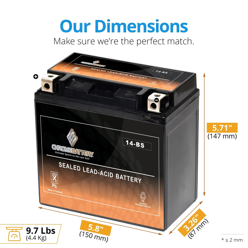 Ytx14-Bs Motorcycle Battery For  R1200Gs 1200Cc Years (2005 - 2013)