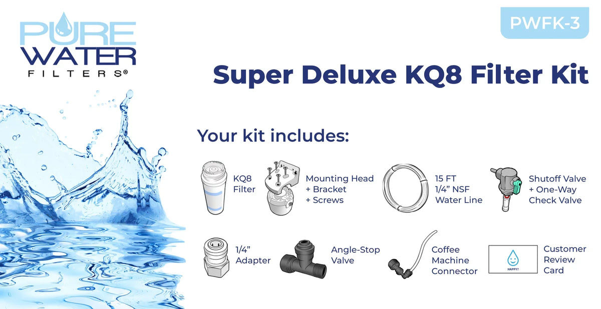Keurig B150, K150, B155, K155 All-in-one Direct aqua Line Plumb and Filter Kit for Keurig Brewers by PureWater Filters