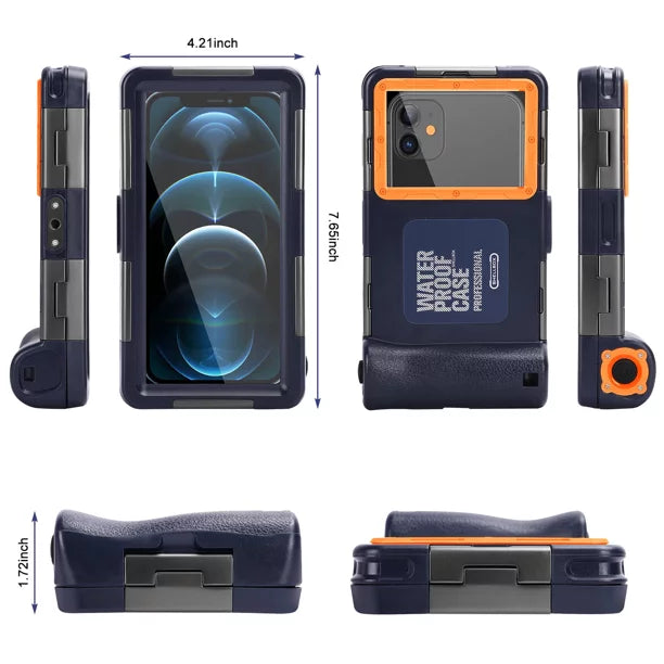 UrbanX Professional [15m/50ft] Swimming Diving Surfing Snorkeling Photo Video Waterproof Protective Case Underwater Housing for  Mi 8 SE And all Phones Up to 6.9 Inch LCD with Lanyard