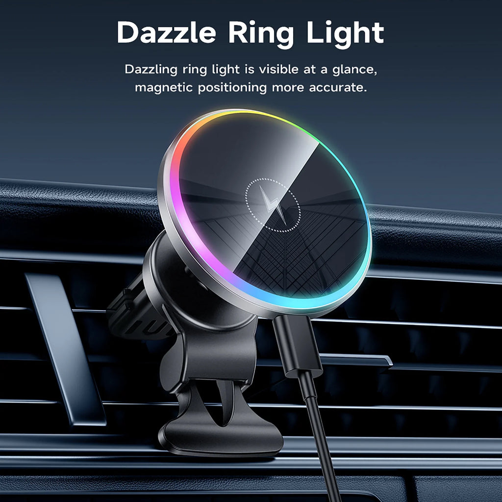 HOCO Magnetic Wireless Car Charger Air Vent Car Phone Holder Mount 15W QI Fast Charging matching for iPhone,,Huawei,etc