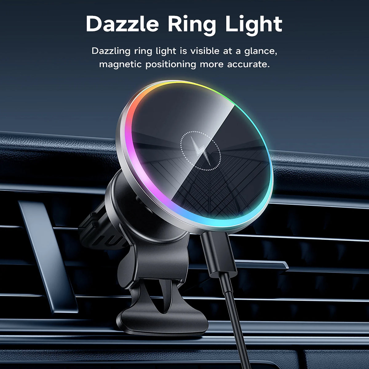 HOCO Magnetic Wireless Car Charger Air Vent Car Phone Holder Mount 15W QI Fast Charging matching for iPhone,,Huawei,etc