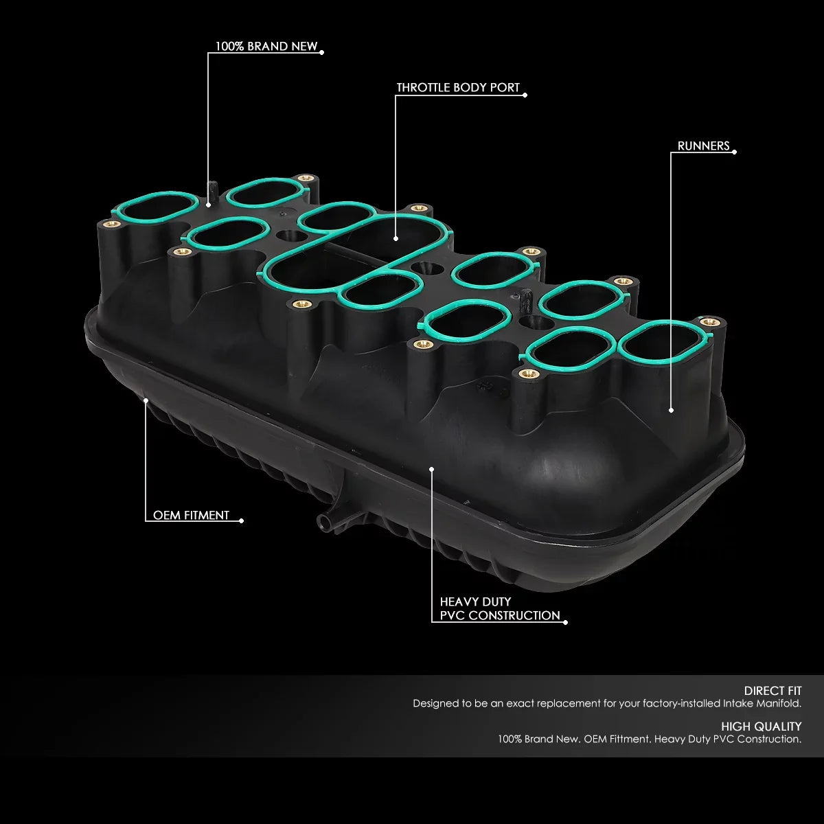 DNA Motoring OEM-ITM-010 For 2000 to 2018  E350/E450/F250 F350 F450 F550 Super Duty Excursion 6.8L Engine Intake Manifold Lower Kit 01 02 03 04 05 06 07 08 09 10 11 12 13 14 15 16 17