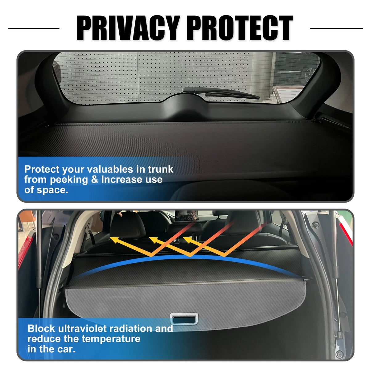 Unique Bargains Retractable Cargo protector Rear Trunk shield Shield Shade Fit for Nissan Rogue 2021-2024 Not for Rogue Sport