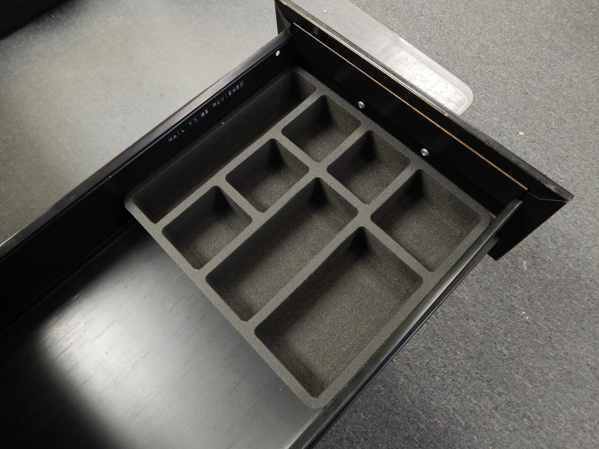 Polar Whale 4 Piece Desk Drawer Organizers Tray Non-Slip Waterproof Insert for Office Home Shop Garage  12 X 10.5 X 2 Inches Black 8 Compartments Extra Deep Set of 4