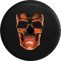 2018 2019 Wrangler JL Backup Camera 3D Cracked Grinning Skull Almost Glowing Orange Inferno Spare Tire protector for Jeep RV 33 Inch