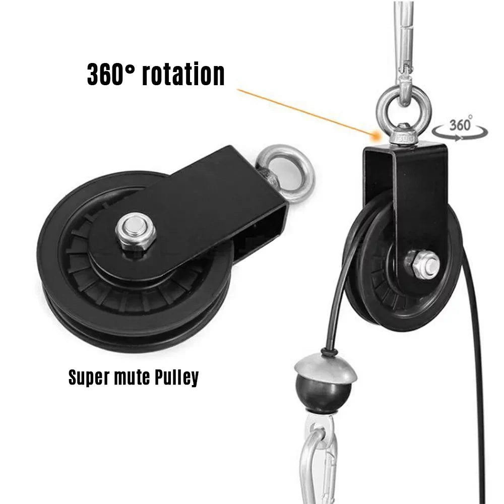 Tomfoto Pulley Cable Machine Attachment System with Upgraded Loading Pin Super-Silent Detachable 360 Degree Rotation Pulley  Fitness Arm Biceps Triceps Strength Training Home Gym Workout Equipment
