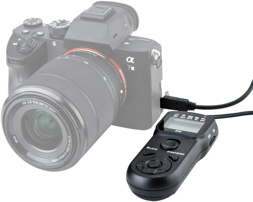 JJC Intervalometer Timer Remote Control Shutter Release for  A6000 A6100 A6600 A6500 A6400 A6300 A1 A7 A7II A7III A7IV A7R V IV A7RIII II A7S II A7SIII A9 ZV-1 RX100 VII VI V VA IV RX10 IV & More