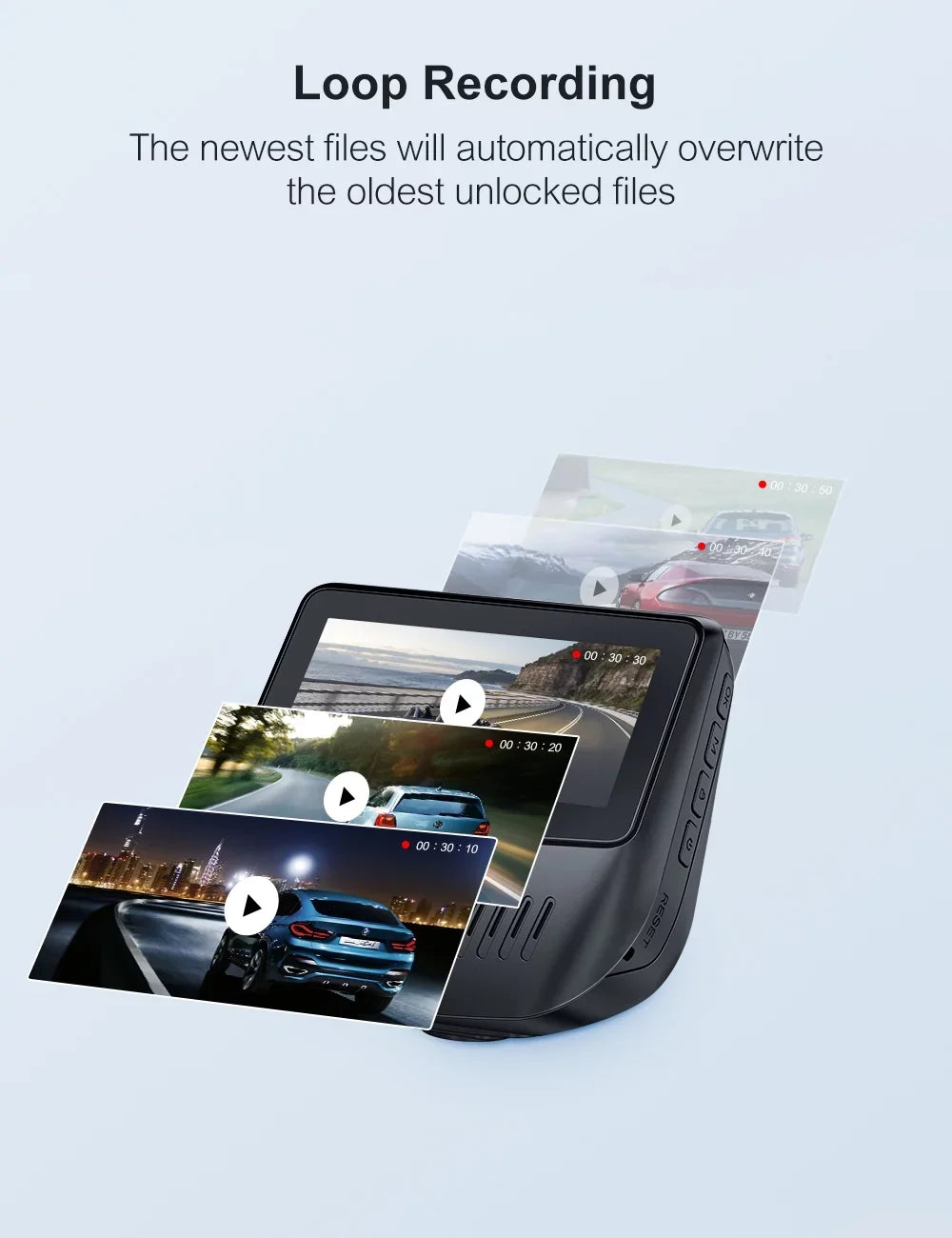 Crosstour Dash Cam,Front and Rear 3” Dual Car Camera 1080P,External GPS Supported, Sensor,32GB Max,Black