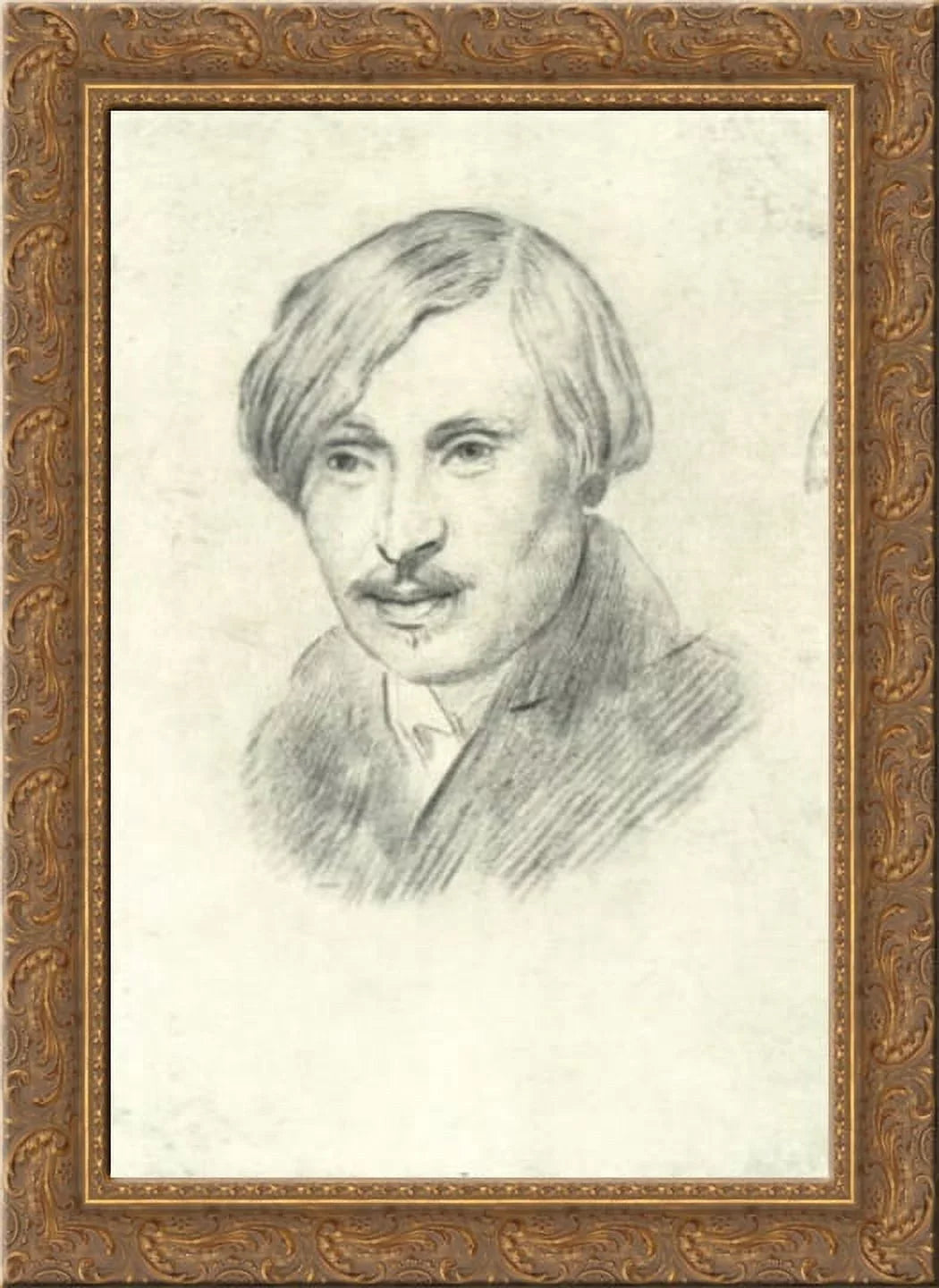Gogol 24x18 Gold Ornate Wood Framed Canvas Art by Alexander Ivanov. V. N