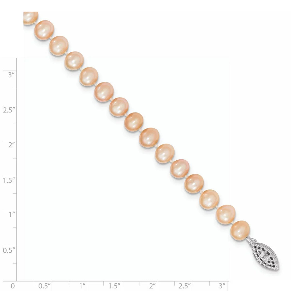 Primal Silver Sterling Silver Rhodium-plated 6-7mm Pink Freshwater Cultured Pearl Bracelet