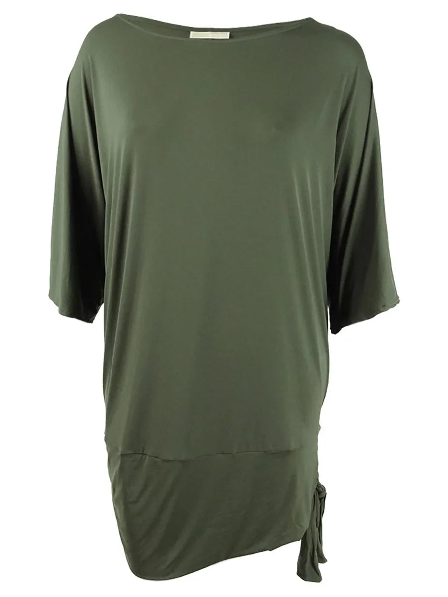 Michael Michael Kors Women's Plus Size Side-Tie Dress Swim shield-Up (2X, Ivy)