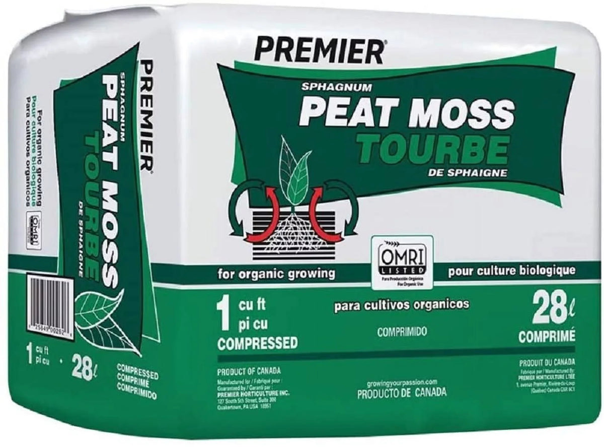 Premier Horticulture Pro Moss Horticulture Retail Peat Moss, 1 Cubic Feet