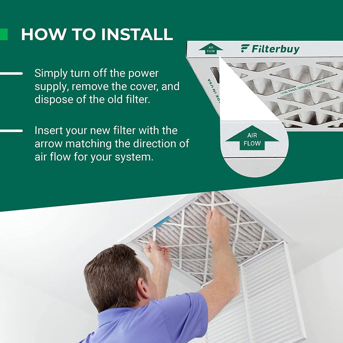 Filterbuy 20x25.25x3.5 MERV 8 Pleated HVAC AC Furnace Air Filters for Aprilaire Space-Gard 102/2120 (4-Pack)
