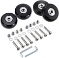 OwnMy 50 x 18mm Set of 4 Luggage Suitcase Replacement Wheels, Rubber Swivel Caster Wheels Bearings Repair Kits Black