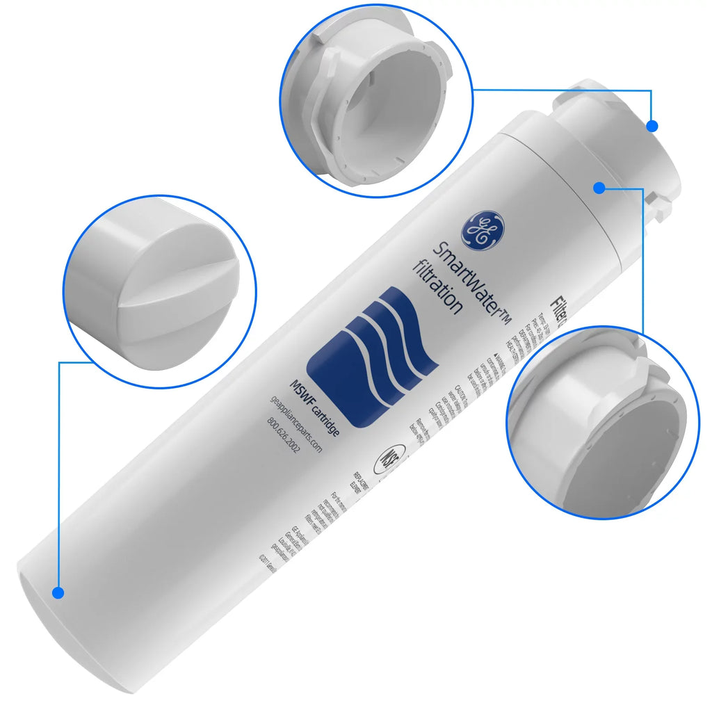 MSWF Refrigerator aqua Filter, Replacement for GE MSWF, Tier1 RWF1062, Aquafresh WF282, Arrowpure APF-1800, AQUACREST AQF-MSWF and Ice Pure RWF1500A Pack of 6