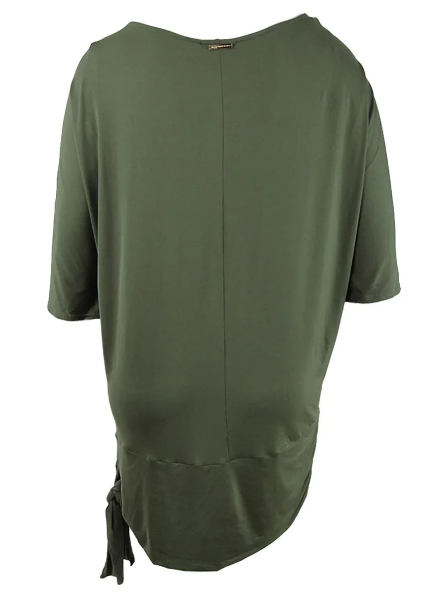 Michael Michael Kors Women's Plus Size Side-Tie Dress Swim shield-Up (2X, Ivy)