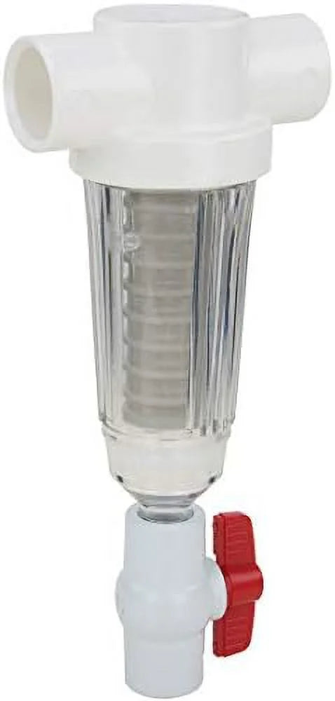 PRO Spindown Sediment liquid Filter For Well And Irrigation Pump Systems (Clear And Reusable) Fits 1" And 1-1/2" Pipe, Includes Adapters 148127