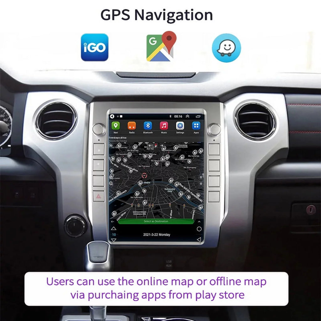 Android Car Stereo For  Tundra 2014-2020 Car Radio , Built-in Carplay Android Auto , 4GB+64GB 12.1 Inch Head Unit Multimedia Player