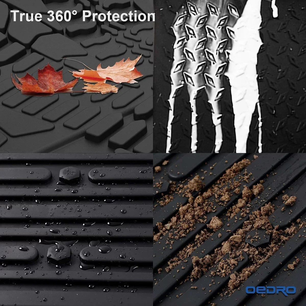 Ledkingdomus All-atmospheric conditions TPE Rubber Front and Rear 3-Piece for 2015-2023 2024  F150 Super Crew Cab Floor Mats Set