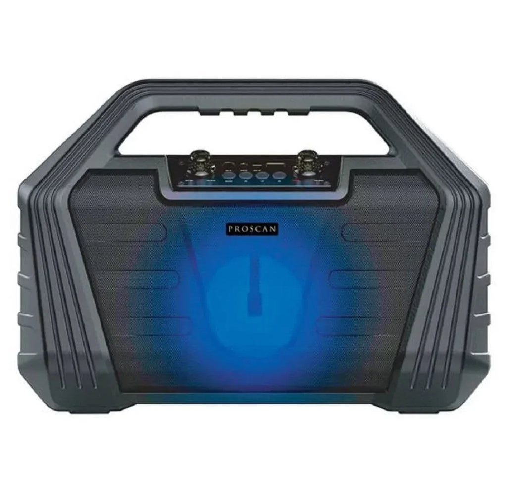 8W-Max Portable Bluetooth Rechargeable Light-up Speaker with FM Radio, Black (Refurbished). Restored Proscan PSP571 4 in