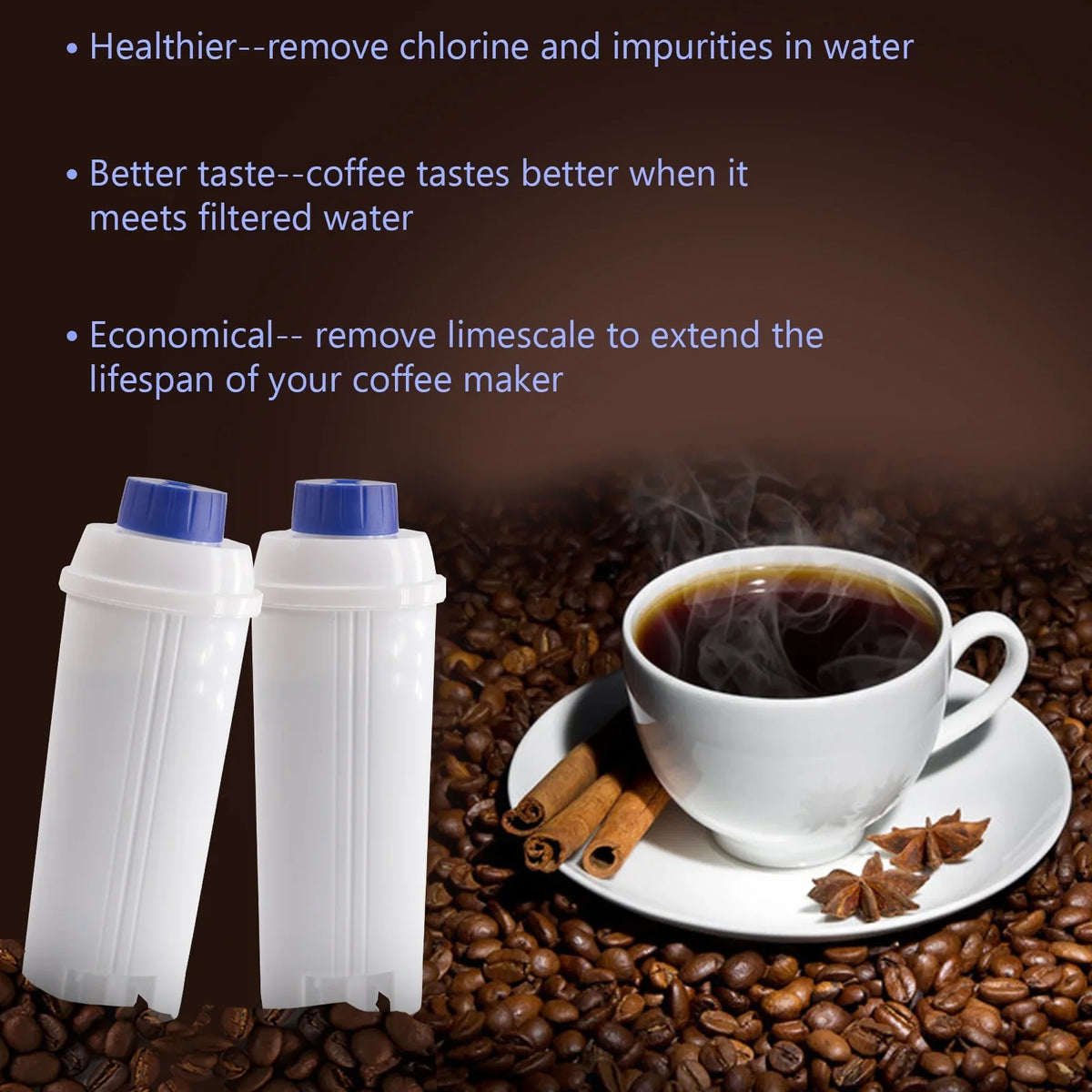 4Pcs Coffee Replacement Filter Cartridge Replacement Filter Coffee Filter suitable with Delonghi DSL C002 Maker Machine Coffee Machine Accessory Filter for Coffee Maker