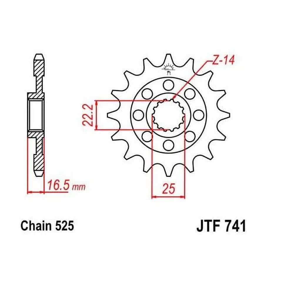 JT Steel Front Sprocket 14T for Street DUCATI 1100 Monster Evo 2011-2013