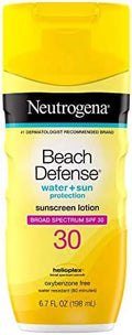 Neutrogena Beach Defense moisture protected Sunscreen Body Lotion with Broad Spectrum SPF 30, Oil-Free and Fast-Absorbing, 6.7 oz