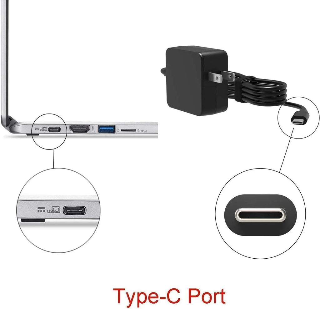 Guy-Tech 65W Max Type-C Adapter suitable for  XPS 13 7390 2-in-1 Power Supply