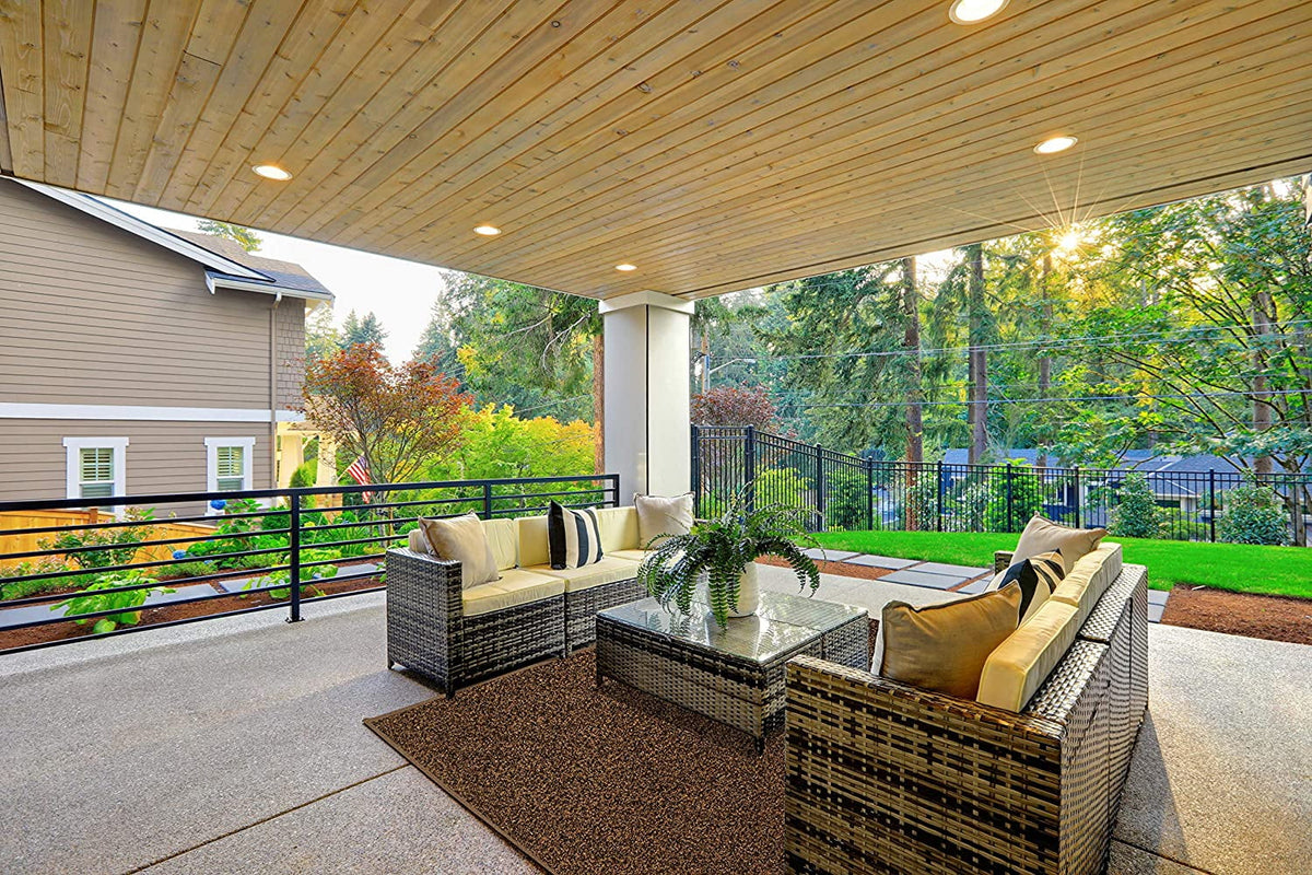 The Look of Grass Without The Maintenance.. 12'x12' Brown Turftime Indoor/Outdoor Artificial Turf Area Rugs, Runners and Doormats