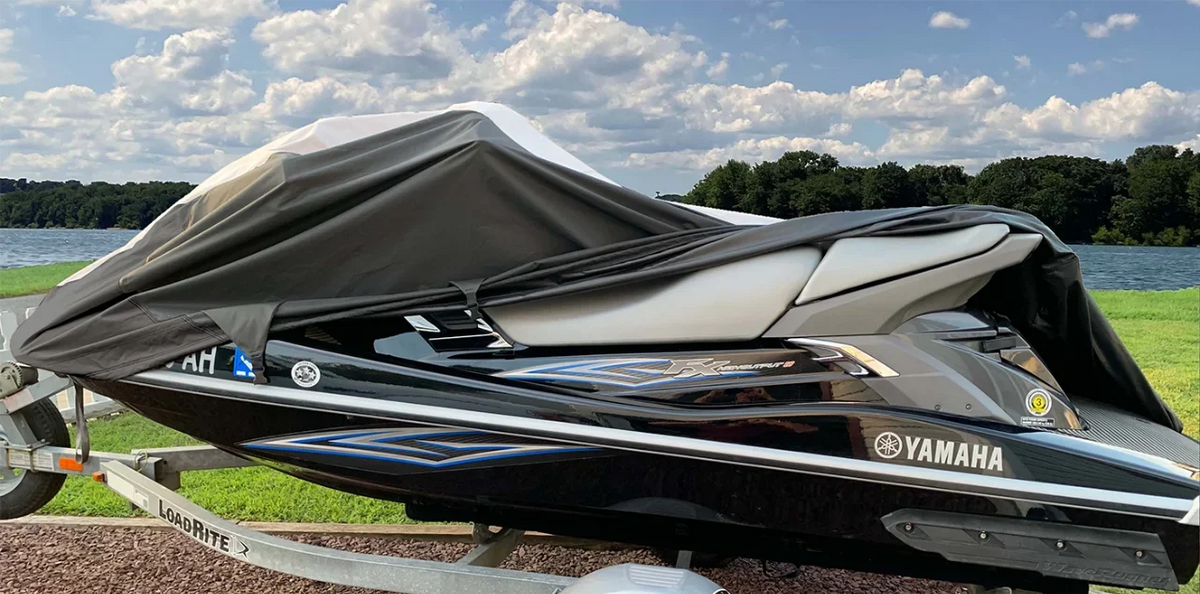 SUPER HEAVY-DUTY PWC 600D JET SKI protector suitable for Sea Doo Sea-Doo GTX 2000-2001, GTX Limited 2005-2008 Jet Ski Watercraft protector Black/Grey