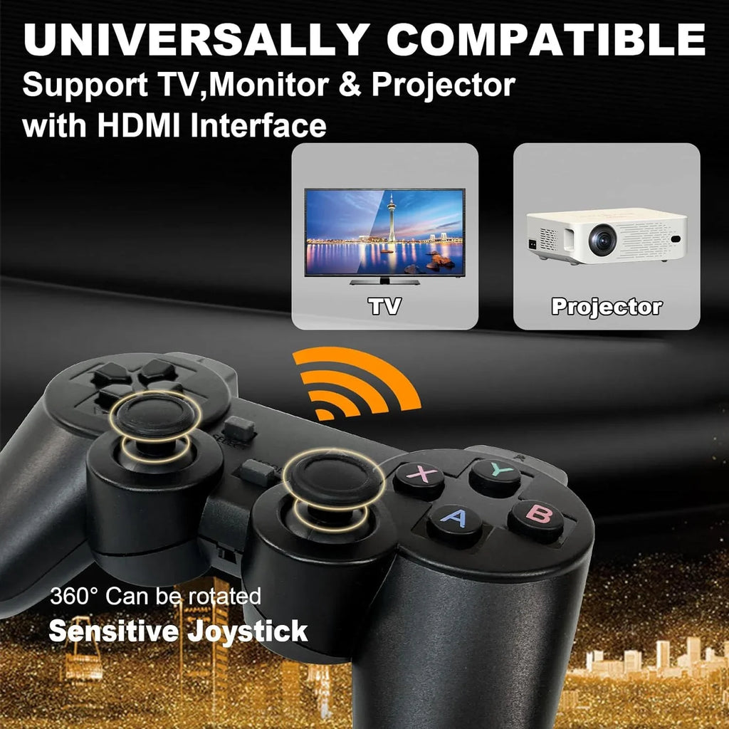Retro Game Stick with Built-in 9 Emulators, Retro Gaming Console with 20,000+ Games, HD Output and 2.4GHz Wireless Controller for TV Plug and Play -  Classic Games