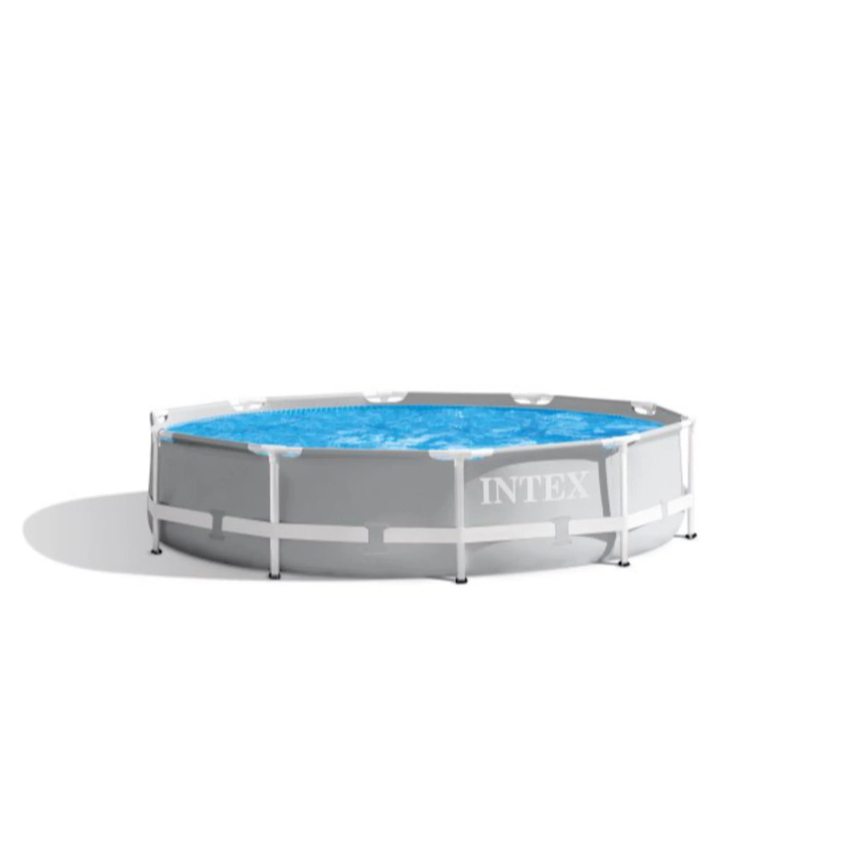 Intex 26701EH 10ft x 30in Prism Frame Above Ground Circle Swimming Pool & Filter Pump, Gray
